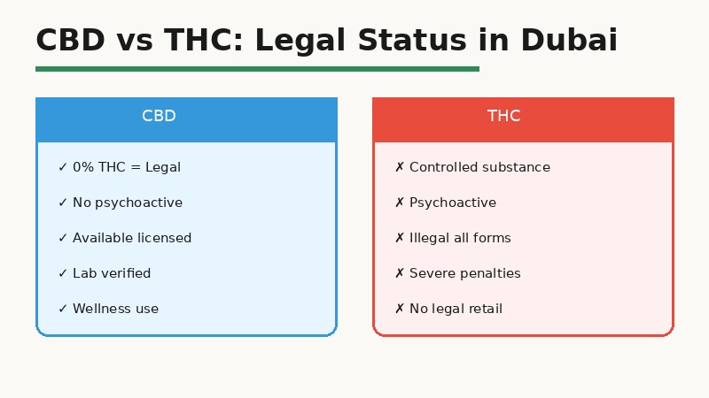 CBD vs THC vape Dubai legal comparison