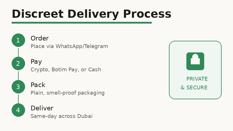 Discreet THC vape delivery process in Dubai - 4 step guide