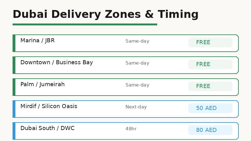 Dubai THC vape delivery zones map same day next day