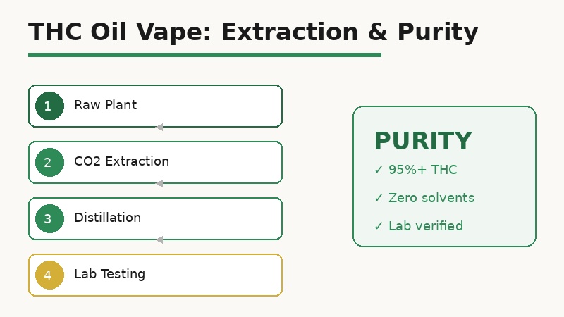 THC oil vape extraction process purity Dubai