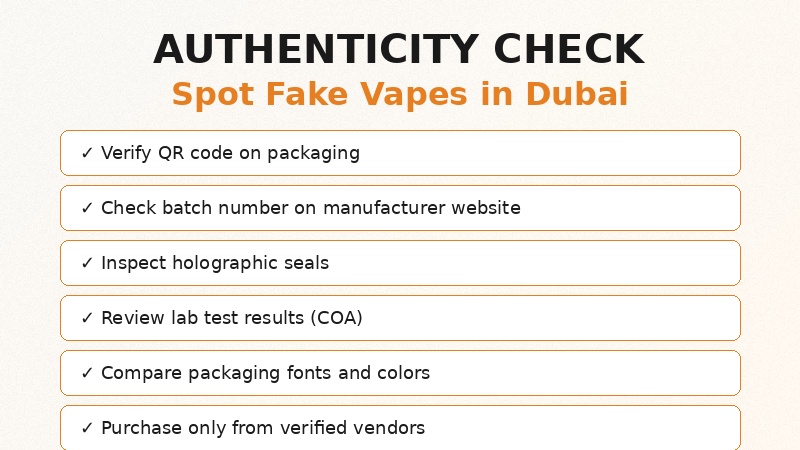 THC vape authenticity check Dubai spot fake counterfeits