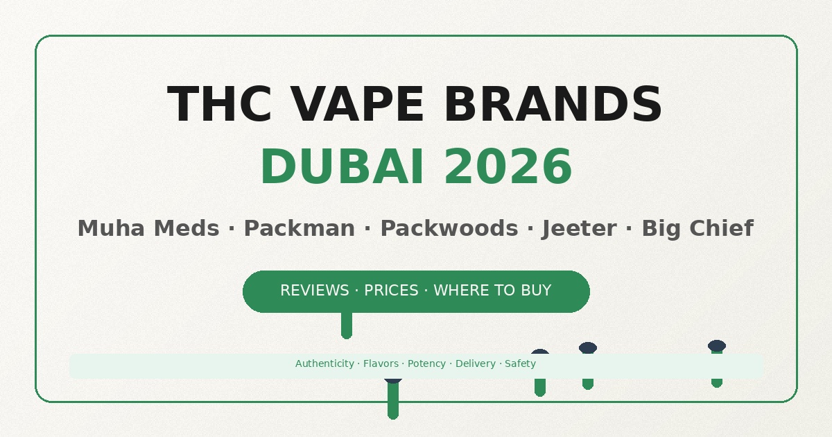 THC vape brands Dubai Muha Meds Packman Packwoods Jeeter Big Chief 2026