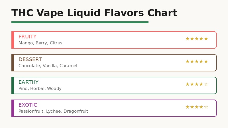 THC vape liquid flavors chart Dubai fruit dessert options