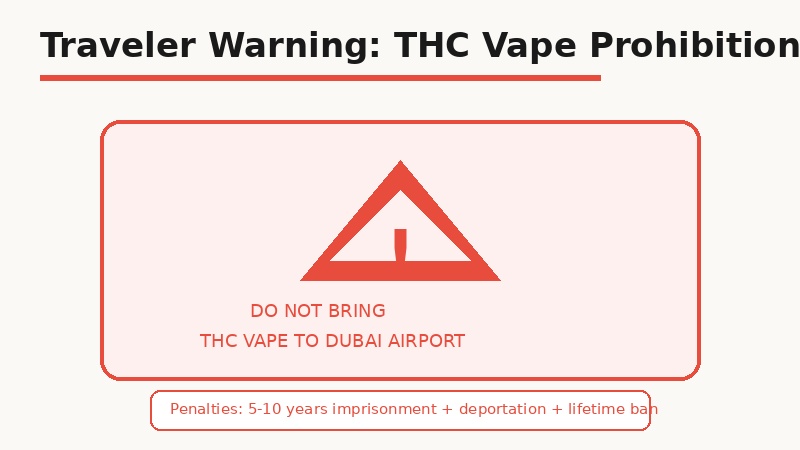 Traveler warning THC vape Dubai airport prohibition