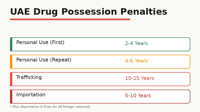 UAE drug possession penalties chart THC vape